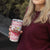Poland Christmas Tumbler Cup with Santa Children Gingerbread Map Outline and Red Snowflake Knit Pattern Design - Wonder Print Shop