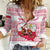 Poland Christmas Women Casual Shirt with Santa Children Gingerbread Map Outline and Red Snowflake Knit Pattern Design - Wonder Print Shop