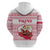 Poland Christmas Zip Hoodie with Santa Children Gingerbread Map Outline and Red Snowflake Knit Pattern Design - Wonder Print Shop