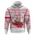 Poland Christmas Zip Hoodie with Santa Children Gingerbread Map Outline and Red Snowflake Knit Pattern Design - Wonder Print Shop