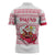 Poland Christmas Zipper Polo Shirt with Santa Children Gingerbread Map Outline and Red Snowflake Knit Pattern Design - Wonder Print Shop