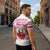 Poland Christmas Zipper Polo Shirt with Santa Children Gingerbread Map Outline and Red Snowflake Knit Pattern Design - Wonder Print Shop