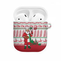 Italy Christmas AirPods Case with Pizza Chef Santa Leaning Tower Colosseum and Red Green Holiday Pattern Design - Wonder Print Shop