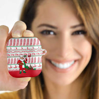 Italy Christmas AirPods Case with Pizza Chef Santa Leaning Tower Colosseum and Red Green Holiday Pattern Design - Wonder Print Shop