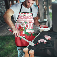 Italy Christmas Apron with Pizza Chef Santa Leaning Tower Colosseum and Red Green Holiday Pattern Design - Wonder Print Shop