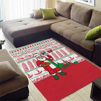 Italy Christmas Area Rug with Pizza Chef Santa Leaning Tower Colosseum and Red Green Holiday Pattern Design - Wonder Print Shop
