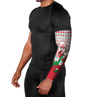 Italy Christmas Arm Sleeves with Pizza Chef Santa Leaning Tower Colosseum and Red Green Holiday Pattern Design - Wonder Print Shop