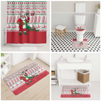 Italy Christmas Bathroom Set with Pizza Chef Santa Leaning Tower Colosseum and Red Green Holiday Pattern Design - Wonder Print Shop
