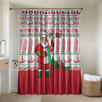 Italy Christmas Bathroom Set with Pizza Chef Santa Leaning Tower Colosseum and Red Green Holiday Pattern Design - Wonder Print Shop