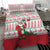 Italy Christmas Bedding Set with Pizza Chef Santa Leaning Tower Colosseum and Red Green Holiday Pattern Design - Wonder Print Shop