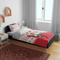 Italy Christmas Bedding Set with Pizza Chef Santa Leaning Tower Colosseum and Red Green Holiday Pattern Design - Wonder Print Shop