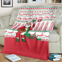 Italy Christmas Blanket with Pizza Chef Santa Leaning Tower Colosseum and Red Green Holiday Pattern Design - Wonder Print Shop