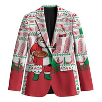 Italy Christmas Blazer with Pizza Chef Santa Leaning Tower Colosseum and Red Green Holiday Pattern Design - Wonder Print Shop