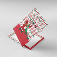 Italy Christmas Canvas Wall Art with Pizza Chef Santa Leaning Tower Colosseum and Red Green Holiday Pattern Design - Wonder Print Shop