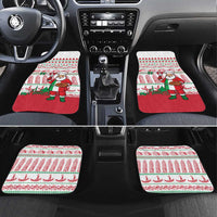 Italy Christmas Car Mats with Pizza Chef Santa Leaning Tower Colosseum and Red Green Holiday Pattern Design - Wonder Print Shop