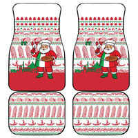 Italy Christmas Car Mats with Pizza Chef Santa Leaning Tower Colosseum and Red Green Holiday Pattern Design - Wonder Print Shop