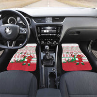 Italy Christmas Car Mats with Pizza Chef Santa Leaning Tower Colosseum and Red Green Holiday Pattern Design - Wonder Print Shop