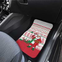Italy Christmas Car Mats with Pizza Chef Santa Leaning Tower Colosseum and Red Green Holiday Pattern Design - Wonder Print Shop