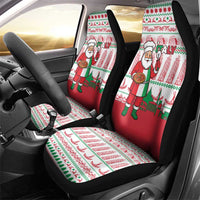 Italy Christmas Car Seat Cover with Pizza Chef Santa Leaning Tower Colosseum and Red Green Holiday Pattern Design - Wonder Print Shop