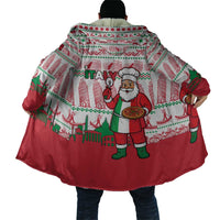 Italy Christmas Cloak with Pizza Chef Santa Leaning Tower Colosseum and Red Green Holiday Pattern Design - Wonder Print Shop
