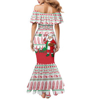 Italy Christmas Family Matching Mermaid Dress and Hawaiian Shirt with Pizza Chef Santa Leaning Tower Colosseum and Red Green Holiday Pattern Design - Wonder Print Shop