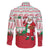 Italy Christmas Family Matching Off The Shoulder Long Sleeve Dress and Hawaiian Shirt with Pizza Chef Santa Leaning Tower Colosseum and Red Green Holiday Pattern Design - Wonder Print Shop