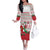Italy Christmas Family Matching Off The Shoulder Long Sleeve Dress and Hawaiian Shirt with Pizza Chef Santa Leaning Tower Colosseum and Red Green Holiday Pattern Design - Wonder Print Shop