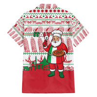 Italy Christmas Family Matching Short Sleeve Bodycon Dress and Hawaiian Shirt with Pizza Chef Santa Leaning Tower Colosseum and Red Green Holiday Pattern Design - Wonder Print Shop
