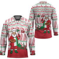 Italy Christmas Hockey Jersey with Pizza Chef Santa Leaning Tower Colosseum and Red Green Holiday Pattern Design - Wonder Print Shop
