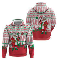 Italy Christmas Hoodie with Pizza Chef Santa Leaning Tower Colosseum and Red Green Holiday Pattern Design - Wonder Print Shop