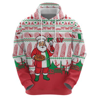 Italy Christmas Hoodie with Pizza Chef Santa Leaning Tower Colosseum and Red Green Holiday Pattern Design - Wonder Print Shop