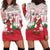 Italy Christmas Hoodie Dress with Pizza Chef Santa Leaning Tower Colosseum and Red Green Holiday Pattern Design - Wonder Print Shop