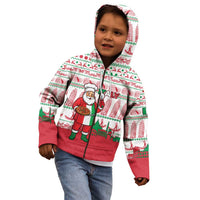 Italy Christmas Kid Hoodie with Pizza Chef Santa Leaning Tower Colosseum and Red Green Holiday Pattern Design - Wonder Print Shop
