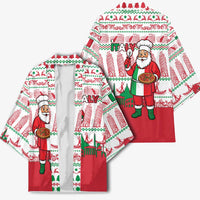Italy Christmas Kimono with Pizza Chef Santa Leaning Tower Colosseum and Red Green Holiday Pattern Design - Wonder Print Shop