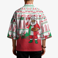Italy Christmas Kimono with Pizza Chef Santa Leaning Tower Colosseum and Red Green Holiday Pattern Design - Wonder Print Shop
