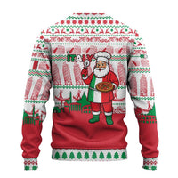 Italy Christmas Ugly Christmas Sweater with Pizza Chef Santa Leaning Tower Colosseum and Red Green Holiday Pattern Design - Wonder Print Shop