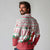 Italy Christmas Long Sleeve Polo Shirt with Pizza Chef Santa Leaning Tower Colosseum and Red Green Holiday Pattern Design - Wonder Print Shop