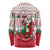 Italy Christmas Long Sleeve Shirt with Pizza Chef Santa Leaning Tower Colosseum and Red Green Holiday Pattern Design - Wonder Print Shop