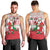 Italy Christmas Men Tank Top with Pizza Chef Santa Leaning Tower Colosseum and Red Green Holiday Pattern Design - Wonder Print Shop