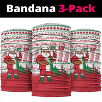 Italy Christmas Neck Gaiter with Pizza Chef Santa Leaning Tower Colosseum and Red Green Holiday Pattern Design - Wonder Print Shop