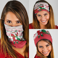 Italy Christmas Neck Gaiter with Pizza Chef Santa Leaning Tower Colosseum and Red Green Holiday Pattern Design - Wonder Print Shop
