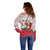 Italy Christmas Off Shoulder Sweater with Pizza Chef Santa Leaning Tower Colosseum and Red Green Holiday Pattern Design - Wonder Print Shop