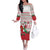 Italy Christmas Off The Shoulder Long Sleeve Dress with Pizza Chef Santa Leaning Tower Colosseum and Red Green Holiday Pattern Design - Wonder Print Shop