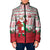 Italy Christmas Padded Jacket with Pizza Chef Santa Leaning Tower Colosseum and Red Green Holiday Pattern Design - Wonder Print Shop