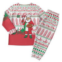 Italy Christmas Pajama Set with Pizza Chef Santa Leaning Tower Colosseum and Red Green Holiday Pattern Design - Wonder Print Shop