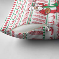 Italy Christmas Pillow Cover with Pizza Chef Santa Leaning Tower Colosseum and Red Green Holiday Pattern Design - Wonder Print Shop