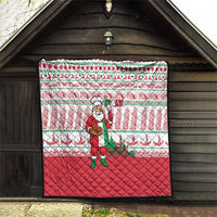 Italy Christmas Quilt with Pizza Chef Santa Leaning Tower Colosseum and Red Green Holiday Pattern Design - Wonder Print Shop