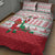 Italy Christmas Quilt Bed Set with Pizza Chef Santa Leaning Tower Colosseum and Red Green Holiday Pattern Design - Wonder Print Shop