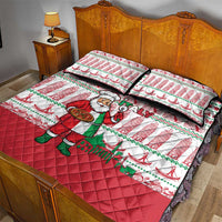 Italy Christmas Quilt Bed Set with Pizza Chef Santa Leaning Tower Colosseum and Red Green Holiday Pattern Design - Wonder Print Shop