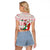 Italy Christmas Raglan Cropped T Shirt with Pizza Chef Santa Leaning Tower Colosseum and Red Green Holiday Pattern Design - Wonder Print Shop